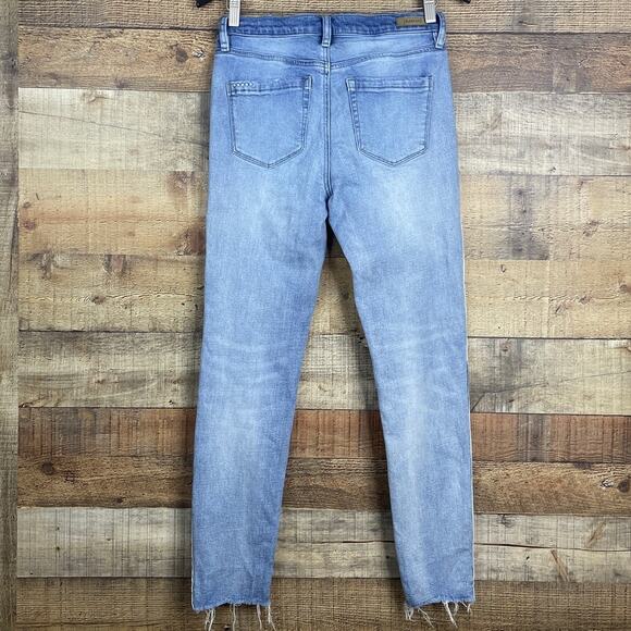 BlankNYC The Great Jones Mid Rise Zipper Trim Skinny Jeans Slumlord Blue Size 27 - Picture 5 of 12